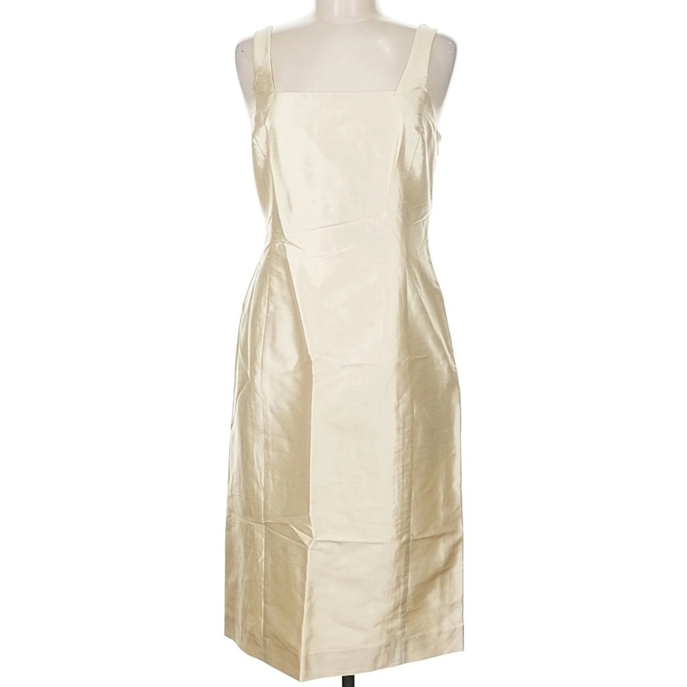 SOLD - Ralph Lauren 100% Silk Cream Midi Dress 90s